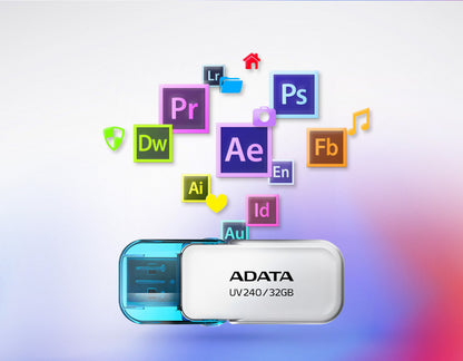 Memoria Adata 64gb Usb 2.0 Uv240 Blanco- Azul (auv240-64g-rwh)