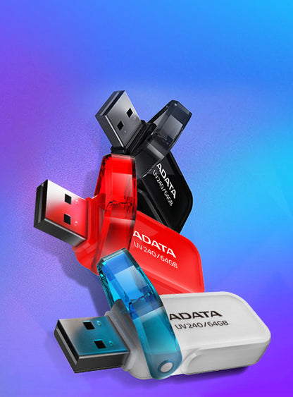 Memoria Adata 64gb Usb 2.0 Uv240 Blanco- Azul (auv240-64g-rwh)