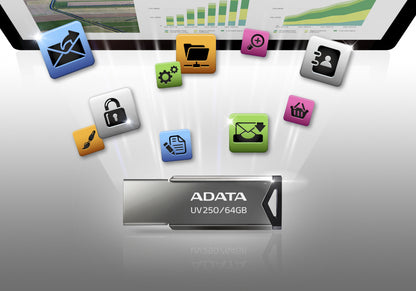 Memoria Adata 16gb Usb 2.0 Uv250 Metalica (auv250-16g-rbk)