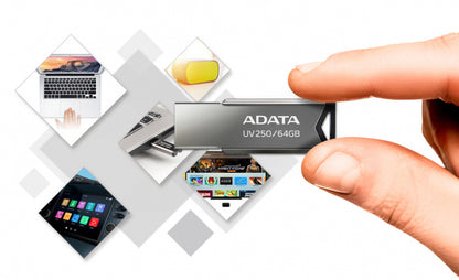Memoria Adata 16gb Usb 2.0 Uv250 Metalica (auv250-16g-rbk)
