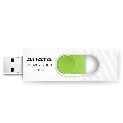 Memoria Adata 128gb Usb 3.2 Uv320 Retractil Blanco-verde (auv320-128g-rwhgn)