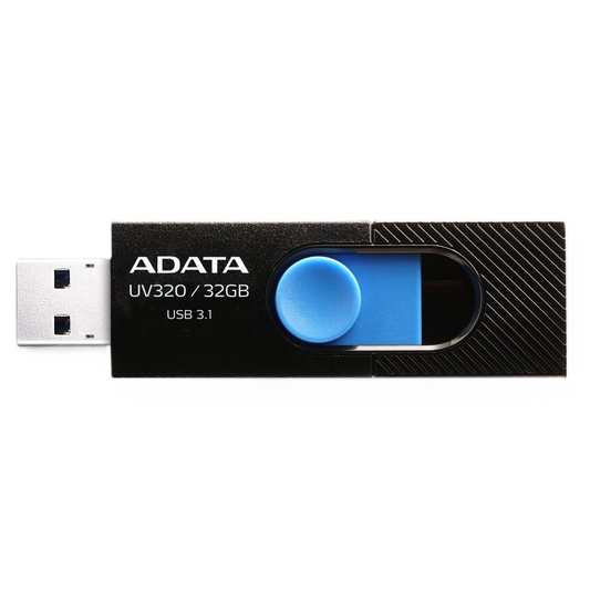 Memoria Adata 32gb Usb 3.2 Uv320 Retractil Negro-azul (auv320-32g-rbkbl)