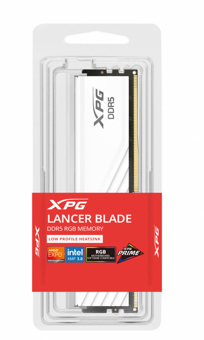 Memoria Adata Xpg Lancer Blade Rgb Udimm Ddr5 16gb Cl40 Blanco 6000 Mts Gamer De Alto Rendimiento (ax5u6000c4816g-slabrwh)