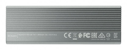 Carcasa Adata Ec680 Para Ssd Pcie De Diferentes TamaÑos M.2 Usb 3.2 Color Gris Metalico Ec680-ccgy