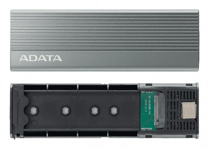 Carcasa Adata Ec680 Para Ssd Pcie De Diferentes TamaÑos M.2 Usb 3.2 Color Gris Metalico Ec680-ccgy