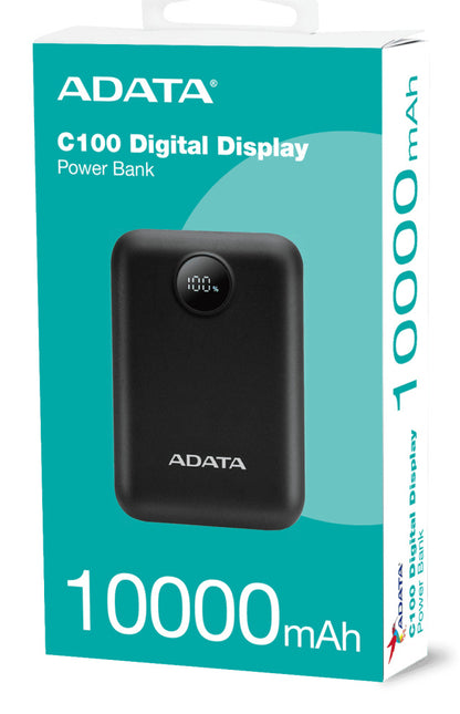 Bateria De Respaldo Adata Power Bank C10022 10000mah Entrada Usb Tipo C Y Usb Tipo A Negra Pc1002212bk