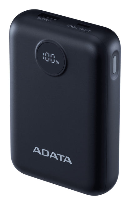 Bateria De Respaldo Adata Power Bank C10022 10000mah Entrada Usb Tipo C Y Usb Tipo A Negra Pc1002212bk