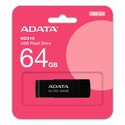 Memoria Adata 64gb Usb 3.2 Uc310 Negro (uc310-64g-rbk)