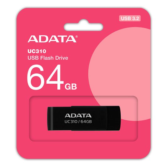 Memoria Adata 64gb Usb 3.2 Uc310 Negro (uc310-64g-rbk)