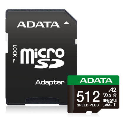 Memoria Adata Microsdxc Speed Plus 512gb Cl10 Con Adaptador (ud512gui3v30a2sp-ra1)