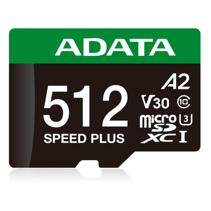 Memoria Adata Microsdxc Speed Plus 512gb Cl10 Con Adaptador (ud512gui3v30a2sp-ra1)