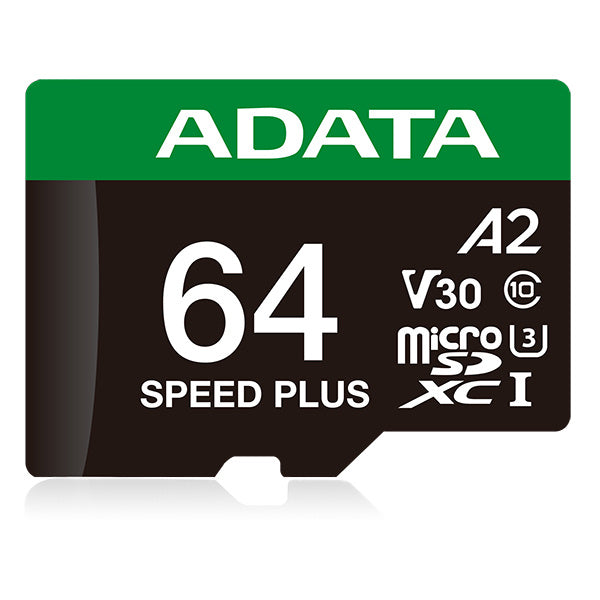 Memoria Adata Microsdxc Speed Plus 64gb Cl10 Con Adaptador (ud64gui3v30a2sp-ra1)