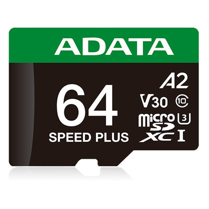Memoria Adata Microsdxc Speed Plus 64gb Cl10 Con Adaptador (ud64gui3v30a2sp-ra1)