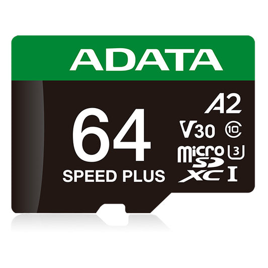 Memoria Adata Microsdxc Speed Plus 64gb Cl10 Con Adaptador (ud64gui3v30a2sp-ra1)