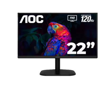 Monitor Led Aoc 22b35hm23 / Color Negro / Panel Va 21.5 / Hdmi Y Vga / Aspecto 16:9 / Tiempo De Respuesta 4ms  / 120 Hz / Vesa 100x100 Mm / 1920 X 1080 Contraste 20,000,000:1 / Brillo 250 Cd/m2