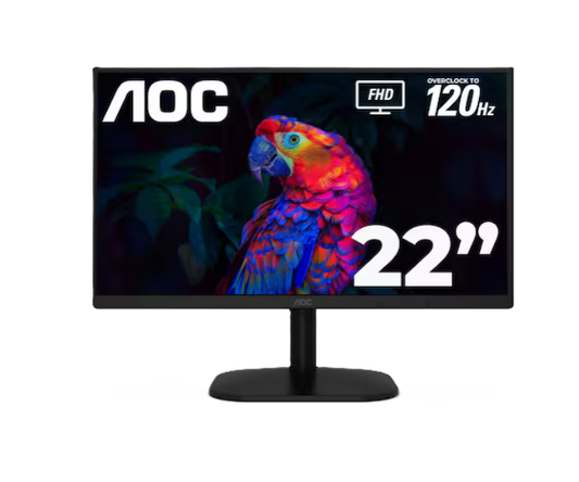 Monitor Led Aoc 22b35hm23 / Color Negro / Panel Va 21.5 / Hdmi Y Vga / Aspecto 16:9 / Tiempo De Respuesta 4ms  / 120 Hz / Vesa 100x100 Mm / 1920 X 1080 Contraste 20,000,000:1 / Brillo 250 Cd/m2