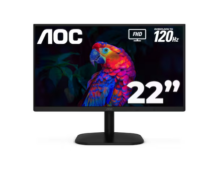 Monitor Led Aoc 22b35hm23 / Color Negro / Panel Va 21.5 / Hdmi Y Vga / Aspecto 16:9 / Tiempo De Respuesta 4ms  / 120 Hz / Vesa 100x100 Mm / 1920 X 1080 Contraste 20,000,000:1 / Brillo 250 Cd/m2