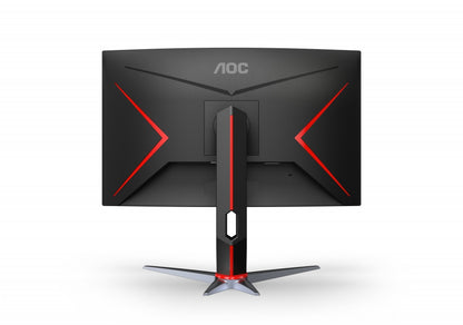 Monitor Gamer Curvo Aoc 27 Panel Va / 165 Hz / Tiempo De Respuesta 1 Ms / Amd Free Sync / Color Negro Y Rojo / 2 Hdmi / Vga / Displayport / Aspecto 16:9 / Resolucion 1920 X 1080 / Brillo 250 Cd/m2
