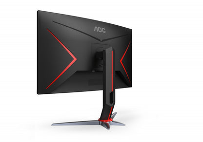 Monitor Gamer Curvo Aoc 27 Panel Va / 165 Hz / Tiempo De Respuesta 1 Ms / Amd Free Sync / Color Negro Y Rojo / 2 Hdmi / Vga / Displayport / Aspecto 16:9 / Resolucion 1920 X 1080 / Brillo 250 Cd/m2