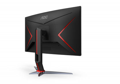 Monitor Gamer Curvo Aoc 27 Panel Va / 165 Hz / Tiempo De Respuesta 1 Ms / Amd Free Sync / Color Negro Y Rojo / 2 Hdmi / Vga / Displayport / Aspecto 16:9 / Resolucion 1920 X 1080 / Brillo 250 Cd/m2