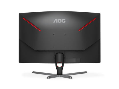 Monitor Aoc Gamer Curvo 31.5 Panel Va / 165 Hz / T. De R. 1 Ms / Amd Free Sync / Color Negro Y Rojo / 2 Hdmi / Vga / Displayport / Aspecto 16:9 / Resolucion 1920 X 1080 / Brillo 250 Cd/m2 / 100x100mm