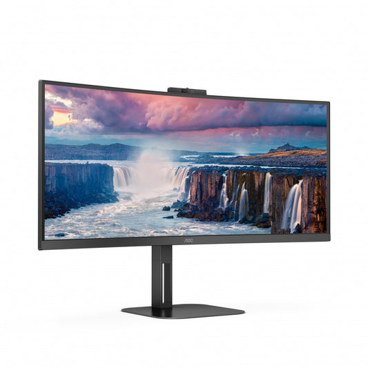 Monitor Curvo Aoc 34 Panel Va / Frecuencia 100hz / T.d.r  4 Ms / Flicker Free / Low Blue Light / Color Negro/ Hdmi / Vga / Displayport / Aspecto 21:9 / Resolucion 3440 X 1440 / Brillo 300 Cd/m2