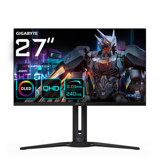 Monitor Gamer Gigabyte Aorus Fo27q2 / 27 Pulgadas / Panel Oled / Qhd / 240hz / 2x Hdmi 2.1 / Dp 1.4 / Alta Gama