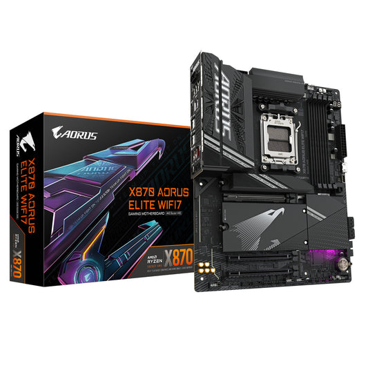 Tarjeta Madre Gigabyte X870 A Elite Wifi7 / Socket Am5 / Ddr5 8200 Mt/s /  Wifi 7 / Bt 5.4 / Pcie X16 5.0 / M.2 / Atx / Gamer
