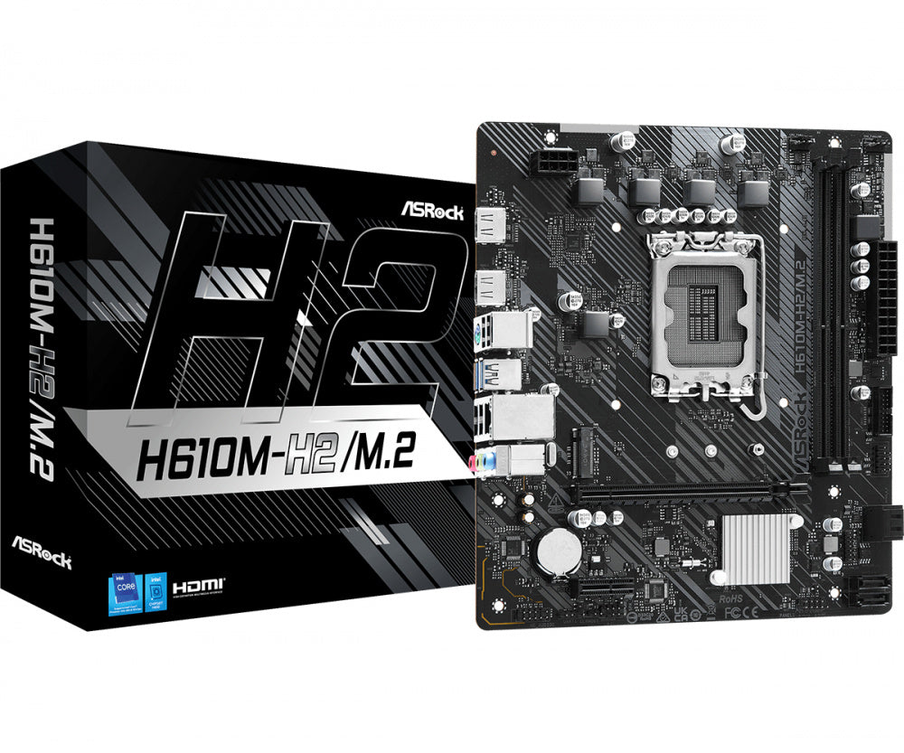 Mb Asrock H610m H2 M.2/14 13 12 Va Gen/lga1700/64 Gb Ddr4 3200mhz/1 Pcie 4.0 X 16/2 Pcie 3.0 X 1/1 Ultra M.2/4 Sata3/4 Usb 3.2/6 Usb 2.0/2 Hdmi