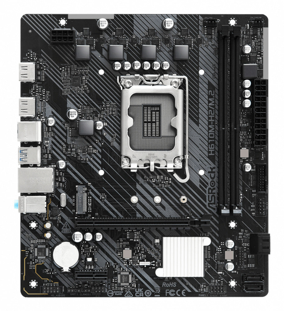 Mb Asrock H610m H2 M.2/14 13 12 Va Gen/lga1700/64 Gb Ddr4 3200mhz/1 Pcie 4.0 X 16/2 Pcie 3.0 X 1/1 Ultra M.2/4 Sata3/4 Usb 3.2/6 Usb 2.0/2 Hdmi