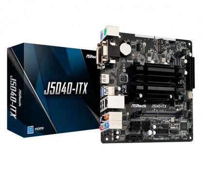 Mb Asrock J5040 Itx/intel Quad-core Pentium 3.2 Ghz/8 Gb Ddr4 2400mhz/graficos Integrados Uhd 605/d-sub(2048x1536)60hz/hdmi 4k X 2k(4096x2160)60hz/dvi-d(1920x1200)60hz/4 Sata3/1 Pcie 2.0 X1/1 X M.2