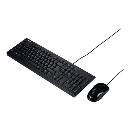 Kit Asus U2000, Teclado Y Mouse Alámbrico USB, Cable 1.5m, 105 Teclas, 1000 Dpi, Color Negro