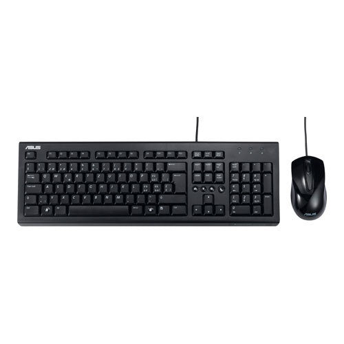 Kit Asus U2000, Teclado Y Mouse Alámbrico USB, Cable 1.5m, 105 Teclas, 1000 Dpi, Color Negro