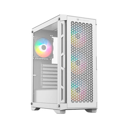 Gabinete Gamer Balam Rush Carbono Twin Mate 5000 / Media Torre / Atx,micro-atx, Mini-atx / 4 Ventiladores Argb / Panel Izq Cristal + Frente Intercambiable Cristal- Mesh / Blanco / Br-938846