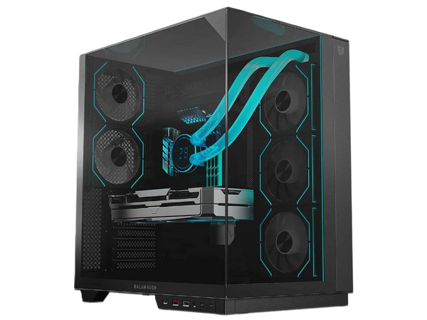 Gabinete Gamer Balam Rush Tank Majestic 7600 / Media Torre / Atx/micro Atx- Mini Itx / Ventiladores Argb / Triple Panel De Cristal Templado / Negro / Br-941495