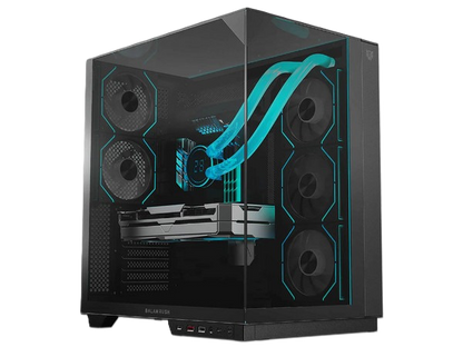 Gabinete Gamer Balam Rush Tank Majestic 7600 / Media Torre / Atx/micro Atx- Mini Itx / Ventiladores Argb / Triple Panel De Cristal Templado / Negro / Br-941495