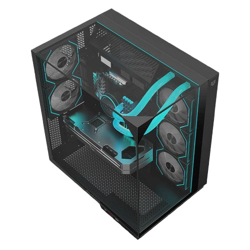 Gabinete Gamer Balam Rush Tank Majestic 7600 / Media Torre / Atx/micro Atx- Mini Itx / Ventiladores Argb / Triple Panel De Cristal Templado / Negro / Br-941495