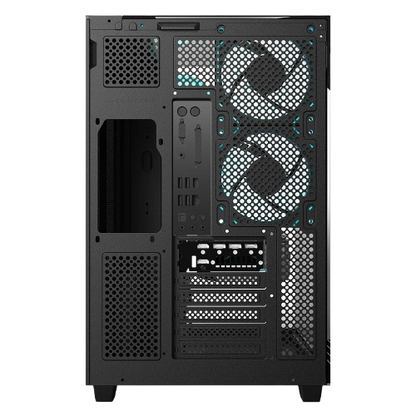 Gabinete Gamer Balam Rush Tank Majestic 7600 / Media Torre / Atx/micro Atx- Mini Itx / Ventiladores Argb / Triple Panel De Cristal Templado / Negro / Br-941495