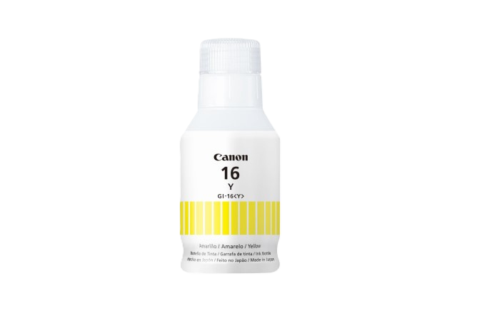 Botella De Tinta Canon Gi-16 Amarillo,rendimiento 9,000 Paginas,compatible: Maxify Gx7010,maxify Gx6010,maxify Gx5010