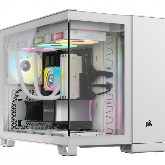 Gabinete Corsair 2500x Link /blanco /semitorre/microatx-mitx / Cristal Templado/gamer/ Rgb (cc-9011268-ww)