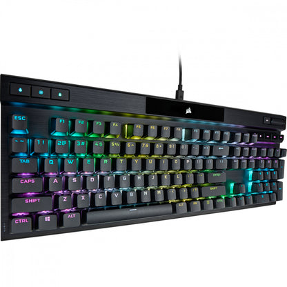 Teclado Corsair K70 Rgb Pro/Óptico-mecÁnico/led Rgb Retroiluminado/corsair Opx/negro/teclas Pbt Negras/ (ch-910941a-na)