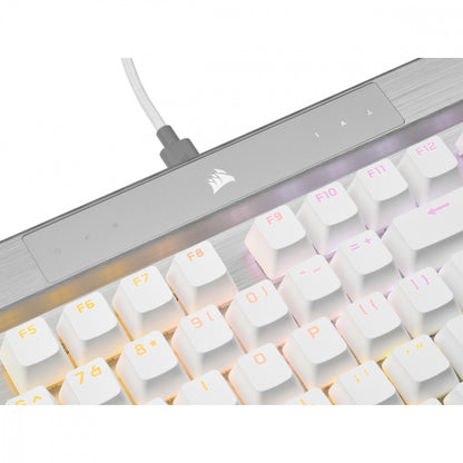 Teclado Corsair K70 Rgb Pro/ Óptico-mecÁnico/ Led Rgb Retroiluminado /corsair Opx/blanco/ Teclas Pbt Blancas/ (ch-910951a-na)