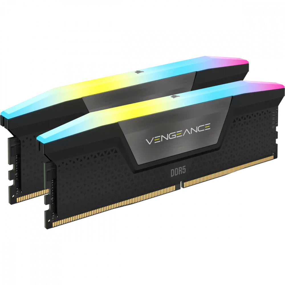 Memoria Ram Corsair Ddr5  Vengeance Rgb  64gb  Dimm (2 X 32gb)  5200 Mhz C40 Black