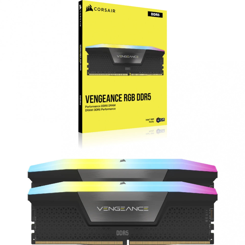 Memoria Ram Corsair Ddr5  Vengeance Rgb  64gb  Dimm (2 X 32gb)  5200 Mhz C40 Black