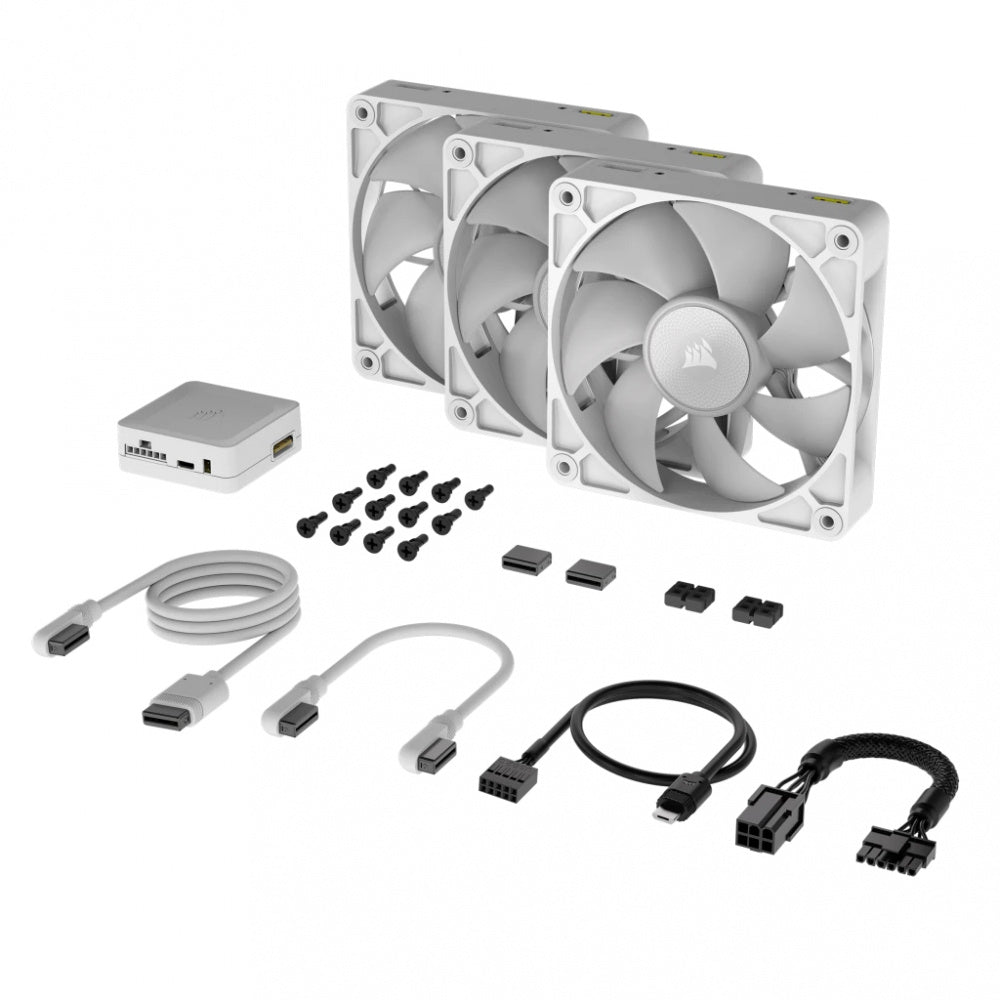 Ventilador Corsair Cue Link/120mm/blanco/gamer/kit 3/rgb Co-9051022-ww