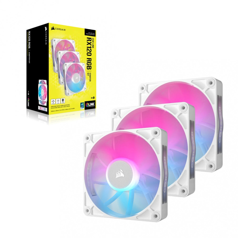Ventilador Corsair Cue Link/120mm/blanco/gamer/kit 3/rgb Co-9051022-ww