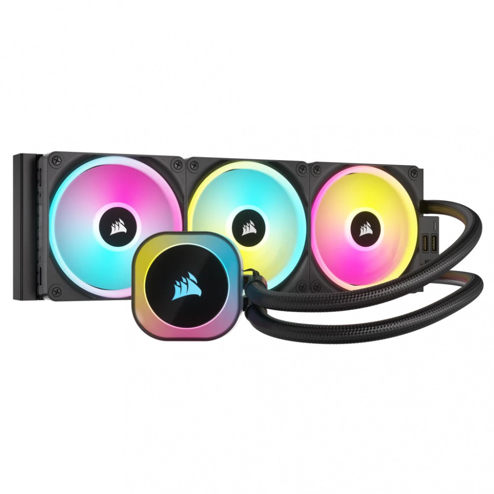 Disipador Con Enfriamiento Liquido Corsair Icue Link H150i Aio / 360 Mm/ S-1700 1200/ Am5 Am4/ Rgb Negro