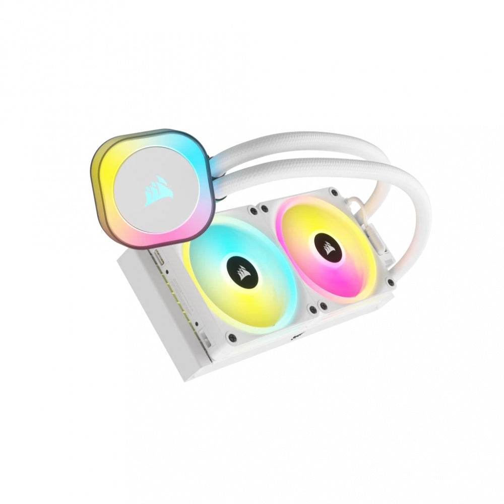 Disipador Con Enfriamiento Liquido Corsair Icue Link H100i Aio / 240 Mm/ S-1700 1200/ Am5 Am4/ Rgb Blanco