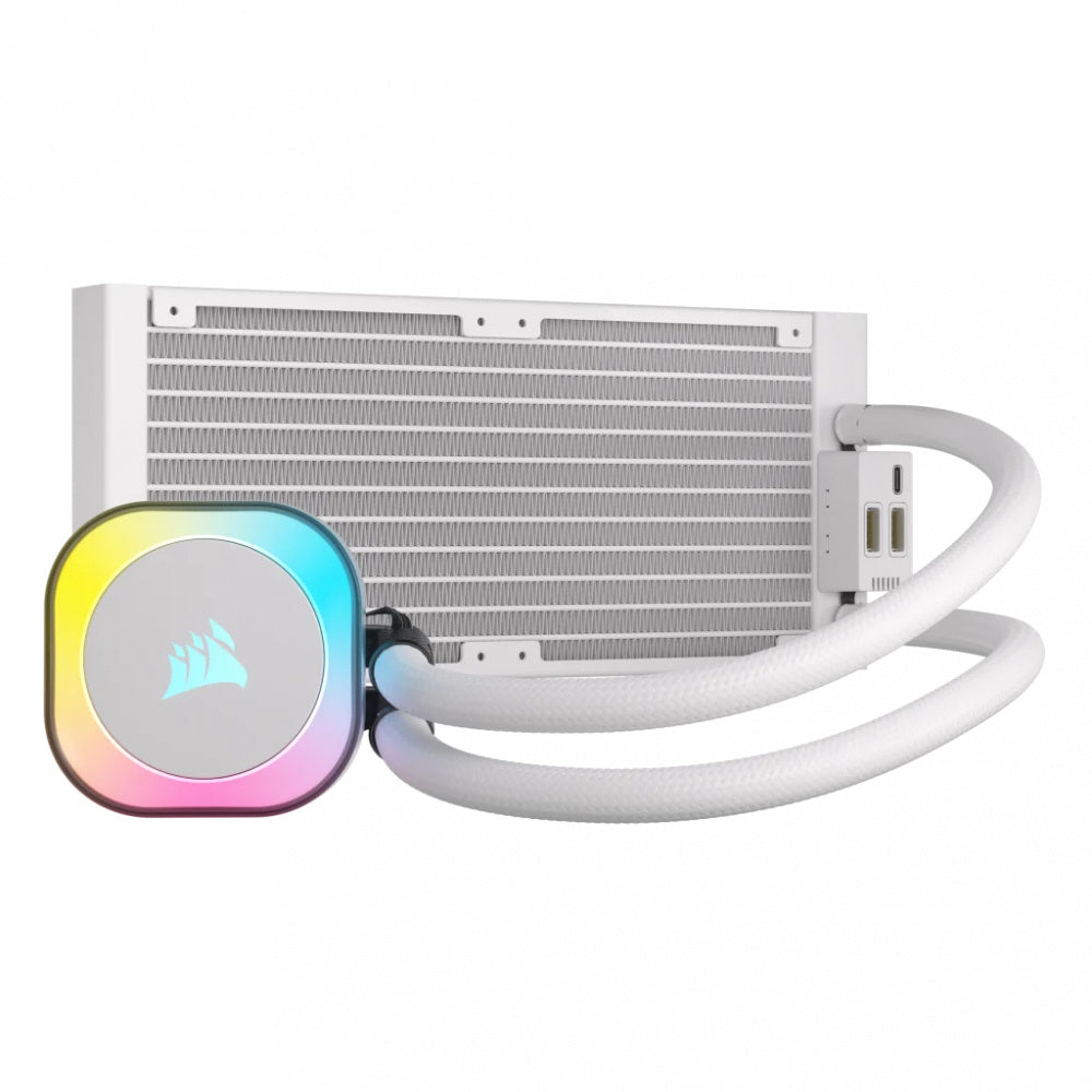 Disipador Con Enfriamiento Liquido Corsair Icue Link H100i Aio / 240 Mm/ S-1700 1200/ Am5 Am4/ Rgb Blanco