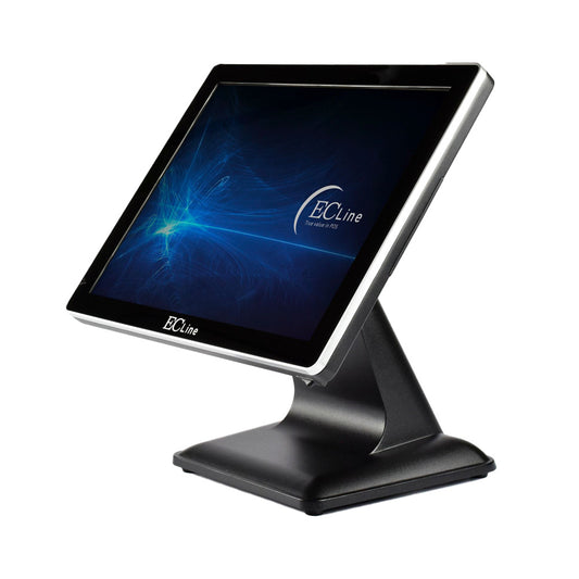 Terminal Punto De Venta Ec Line Ec-vp-1100-256-win, Aio Touch, Negro, 15 Pulgadas, Win 10 Oit Enterprise, Celeron J6412, Ram 8 Gb, 256 Gb Ssd, 4 Usb, Ethernet, Serial, Rj11